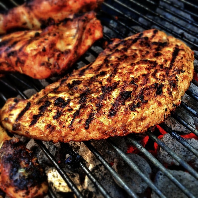 Grilled chicken skewers